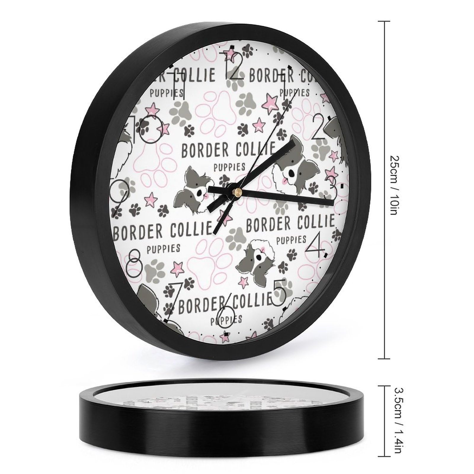 Amazon.co.jp: ボーダーコリー 犬柄 壁掛け時計 かけ時計 置き時計